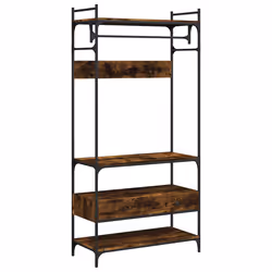 vidaXL Armadio Cassetti Rovere Fumo 89x39x184,5 cm Legno Multistrato - Vista aggiuntiva 2
