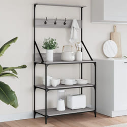 Scaffale Cucina Ganci 4 Ripiani Grigio Sonoma Legno Multistrato Vidaxl 31323