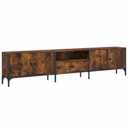 Mobile TV Cassetto Rovere Fumo 200x25x44 cm Legno Multistratocod mxl 109922 - Vista aggiuntiva 2