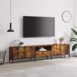 Mobile TV Cassetto Rovere Fumo 200x25x44 cm Legno Multistratocod mxl 109922 - Vista aggiuntiva 3
