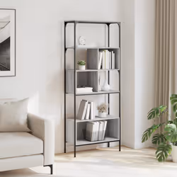 Libreria 5Ripiani Grigio Sonoma 76x33x188,5cm Legno Multistratocod mxl 85752 - Vista aggiuntiva 3