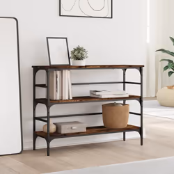 Tavolo Consolle Rovere Fumo 100x32x75 cm Legno Multistratocod mxl 86226 - Vista aggiuntiva 3