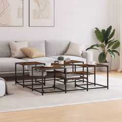 Tavolino Salotto Rovere Fumo 121x121x40 cm Legno Multistratocod mxl 110198 - Vista aggiuntiva 3
