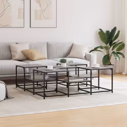 Tavolino Salotto Grigio Sonoma 121x121x40 cm Legno Multistratocod mxl 86232 - Vista aggiuntiva 3