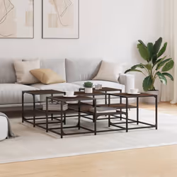 Tavolino Salotto Rovere Marrone 121x121x40 cm Legno Multistratocod mxl 110197 - Vista aggiuntiva 3