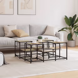 vidaXL Tavolino da Salotto Rovere Sonoma 91x91x40 cm Legno Multistrato - Vista aggiuntiva 3