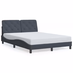 Giroletto con Testiera Grigio Scuro 120x200 cm in Vellutocod mxl 90976 - Vista aggiuntiva 2