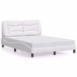 vidaXL Giroletto con Testiera Bianco 120x200 cm in Similpelle - Vista aggiuntiva 2