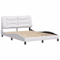 vidaXL Giroletto con Testiera Bianco 120x200 cm in Similpelle - Vista aggiuntiva 3
