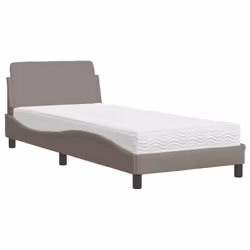 vidaXL Letto con Materasso Tortora 80x200 cm in Tessuto - Vista aggiuntiva 2