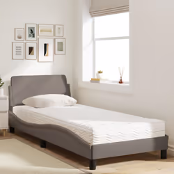 vidaXL Letto con Materasso Tortora 80x200 cm in Tessuto - Vista aggiuntiva 3
