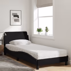 vidaXL Letto con Materasso Nero 90x190 cm in Tessuto - Vista aggiuntiva 3