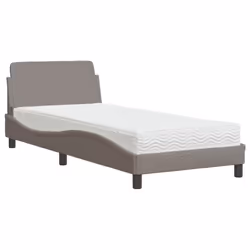 vidaXL Letto con Materasso Tortora 90x190 cm in Tessuto - Vista aggiuntiva 2