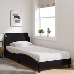 vidaXL Letto con Materasso Nero 90x200 cm in Tessuto - Vista aggiuntiva 3