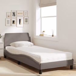 vidaXL Letto con Materasso Tortora 90x200 cm in Tessuto - Vista aggiuntiva 3