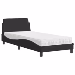 vidaXL Letto con Materasso Nero 90x200 cm in Velluto - Vista aggiuntiva 2