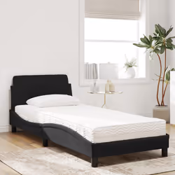 vidaXL Letto con Materasso Nero 90x200 cm in Velluto - Vista aggiuntiva 3