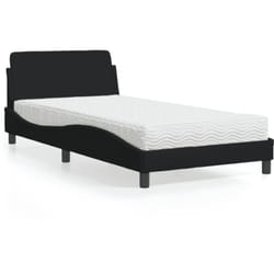 Vidaxl - Letto con Materasso Nero 100x200 cm in Tessuto 910354