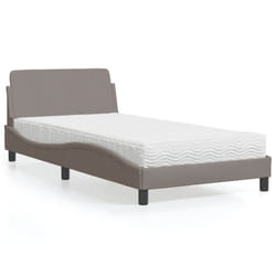 vidaXL Letto con Materasso Tortora 100x200 cm in Tessuto