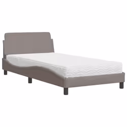 vidaXL Letto con Materasso Tortora 100x200 cm in Tessuto - Vista aggiuntiva 2