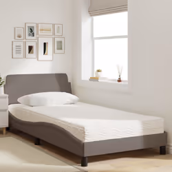 vidaXL Letto con Materasso Tortora 100x200 cm in Tessuto - Vista aggiuntiva 3