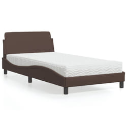 vidaXL Letto con Materasso Marrone 100x200cm in Similpelle
