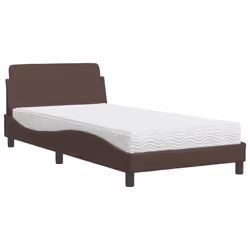 vidaXL Letto con Materasso Marrone 100x200cm in Similpelle - Vista aggiuntiva 2