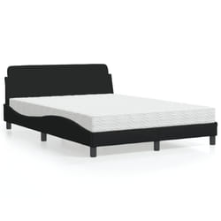 vidaXL Letto con Materasso Nero 120x200 cm in Tessuto
