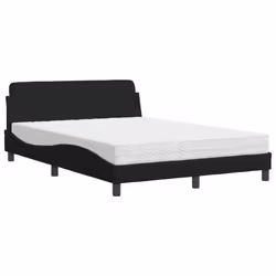 vidaXL Letto con Materasso Nero 120x200 cm in Tessuto - Vista aggiuntiva 2