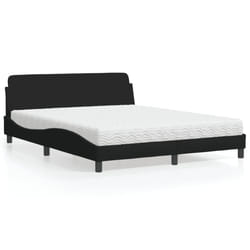 vidaXL Letto con Materasso Nero 160x200 cm in Tessuto