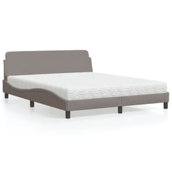 vidaXL Letto con Materasso Tortora 160x200 cm in Tessuto