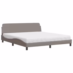 vidaXL Letto con Materasso Tortora 180x200 cm in Tessuto - Vista aggiuntiva 2