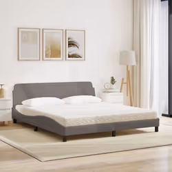 vidaXL Letto con Materasso Tortora 180x200 cm in Tessuto - Vista aggiuntiva 3