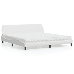 vidaXL Letto con Materasso Bianco 200x200cm in Similpelle