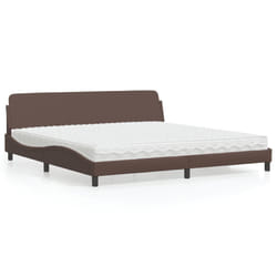 vidaXL Letto con Materasso Marrone 200x200cm in Similpelle
