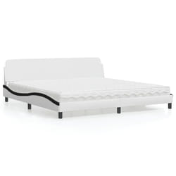 vidaXL Letto con Materasso Bianco e Nero 200x200cm in Similpelle