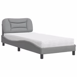 vidaXL Letto con Materasso Grigio Chiaro 80x200 cm in Tessuto - Vista aggiuntiva 2