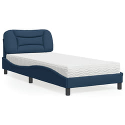 vidaXL Letto con Materasso Blu 80x200 cm in Tessuto