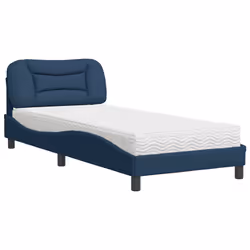 vidaXL Letto con Materasso Blu 90x190 cm in Tessuto - Vista aggiuntiva 2