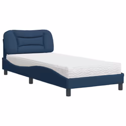 vidaXL Letto con Materasso Blu 90x200 cm in Tessuto - Vista aggiuntiva 2