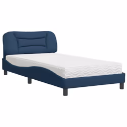 vidaXL Letto con Materasso Blu 100x200 cm in Tessuto - Vista aggiuntiva 2