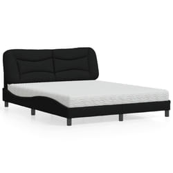 vidaXL Letto con Materasso Nero 160x200 cm in Tessuto
