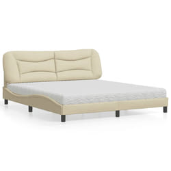 vidaXL Letto con Materasso Crema 180x200 cm in Tessuto