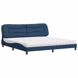 vidaXL Giroletto con Materasso Blu 200x200 cm in Tessuto - Vista aggiuntiva 2