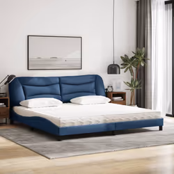 vidaXL Giroletto con Materasso Blu 200x200 cm in Tessuto - Vista aggiuntiva 3
