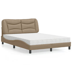 vidaXL Letto con Materasso Cappuccino 120x200cm Similpelle