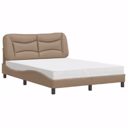 vidaXL Letto con Materasso Cappuccino 120x200cm Similpelle - Vista aggiuntiva 2