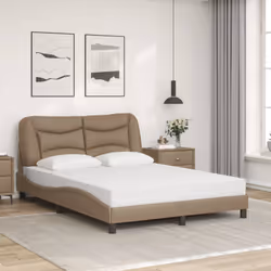 vidaXL Letto con Materasso Cappuccino 140x190cm Similpelle - Vista aggiuntiva 3