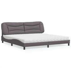 vidaXL Letto con Materasso Grigio 200x200 cm in Similpelle