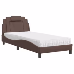 vidaXL Letto con Materasso Marrone 80x200 cm in Similpelle - Vista aggiuntiva 2